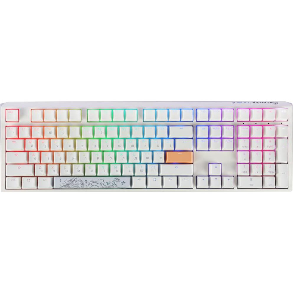 Ducky One 3 Cherry MX Red RGB UA USB White (DKON2108ST-RUAPXPWWWSC1) - зображення 1