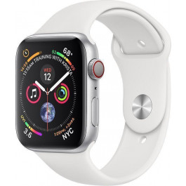   Apple Watch Series 4 GPS + LTE 44mm Aluminum Case w. White Sport B. (MTUU2)