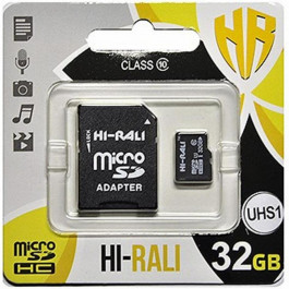   Hi-Rali 32 GB microSDHC class 10 UHS-I (U3) + SD adapter HI-32GBSD10U3-01