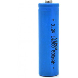   Vipow 14500 500mAh Li-Ion  1шт  IFR14500 TipTop (IFR14500-500mAhTT)