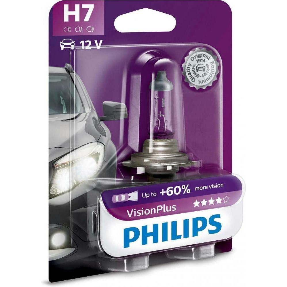 Philips H7 VisionPlus 12V 55W (12972VPB1) - зображення 1