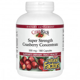   Natural Factors Концентрат клюквы (Super Strength Cranberry Concentrate) 500 мг 180 капсул