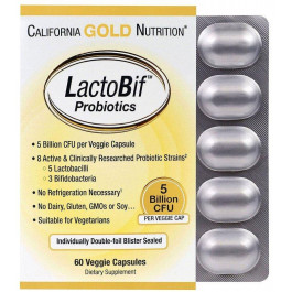   California Gold Nutrition Пробиотики (LactoBif Probiotics) 5 млрд КОЕ 60 капсул