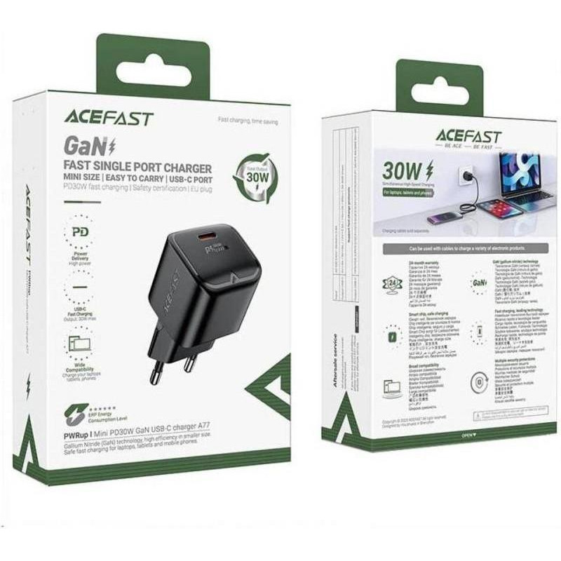 Acefast A77 mini 30W USB-C Black - зображення 1