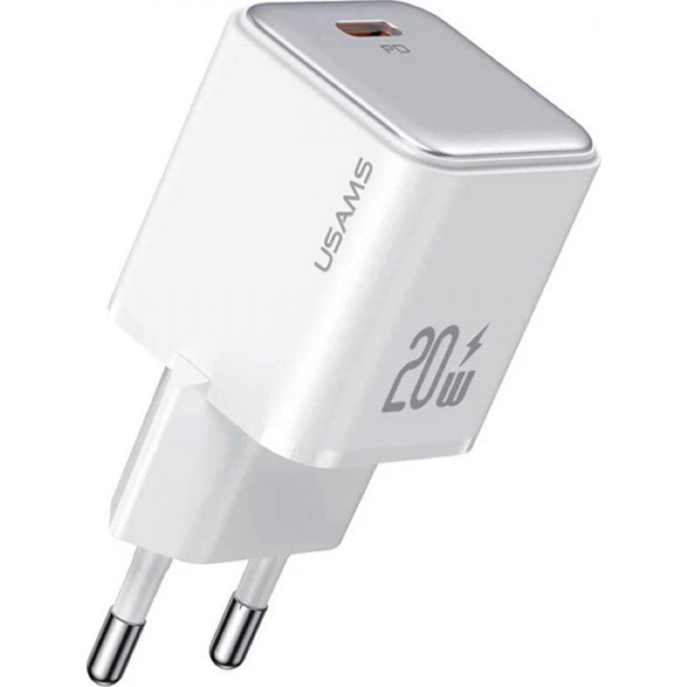 USAMS US-CC183 X-ron Single USB PD20W Fast Charger White (CC183TC02) - зображення 1