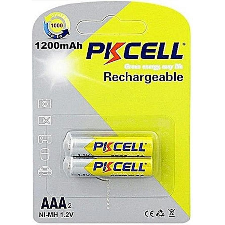 PKCELL AAA 1200mAh, 1.2V Ni-MH, rechargeable battery 2pcs/card (AAA1200-2B) - зображення 1