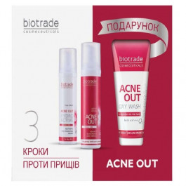   Biotrade Подарунковий набір  Acne Out, 3в1, Гель, 50 мл + Лосьйон, 60 мл, Крем, 60 мл (3800221841904)