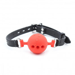   DS Fetish Кляп DS Fetish Mouth silicone gag L black/red (222001096)