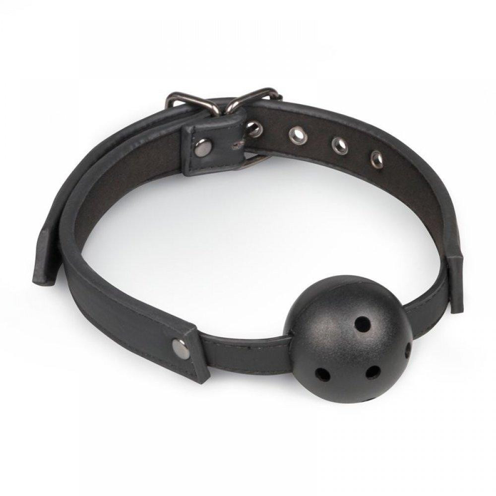 Easytoys Кляп Ball Gag With PVC Ball - Black Easytoys (ET28266) - зображення 1