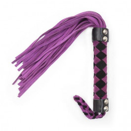   DS Fetish Флогер шкіра leather  flogger Purple Black 38 cm (292301045)