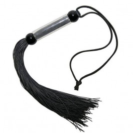   DS Fetish Батіг чорний, прозора ручка FLOGGER, 51 см (292405038)