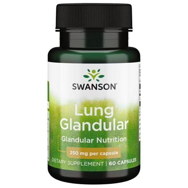 Swanson Підтримка легеневих залоз  Lung Glandular, 250 mg, 60 Capsules - зображення 1