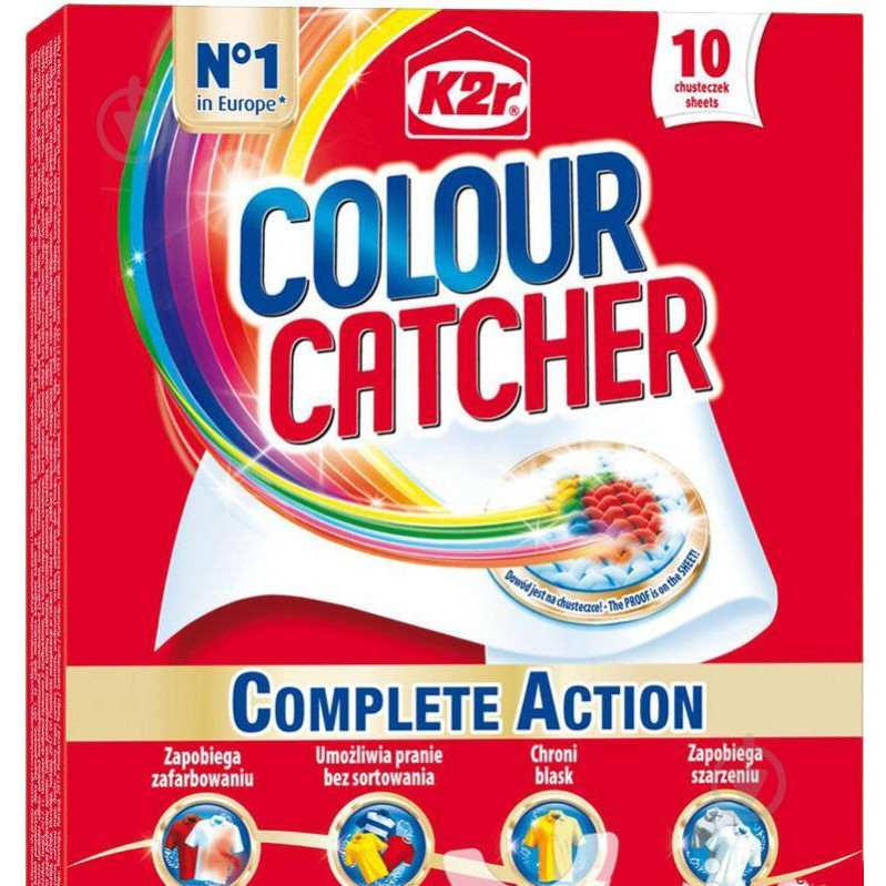 K2r Серветки для машинного та ручного прання  Colour Cather 10 шт. (9000101015980) - зображення 1