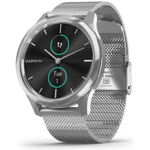 Garmin vivomove Luxe Premium Silver-Black Milanese (010-02241-23) - зображення 1