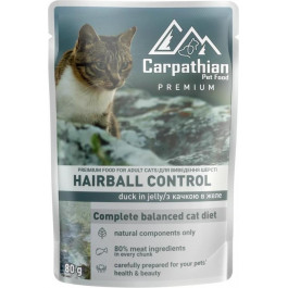   Carpathian Pet Food Hairball Control з качкою в желе 80 г (4820111141371)