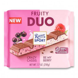   Ritter Sport Шоколад молочний  Duo з фруктовою начинкою, 218 г (4000417663115)