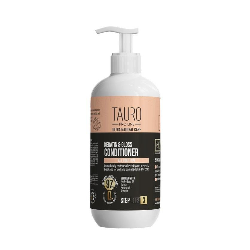 Tauro Pro Line Кондиціонер для тварин  Ultra Natural Care Keratin & Gloss 400 мл (TPL63609) - зображення 1