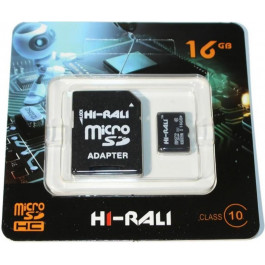   Hi-Rali 16 GB microSDHC class 10 + SD Adapter HI-16GBSD10U1-01