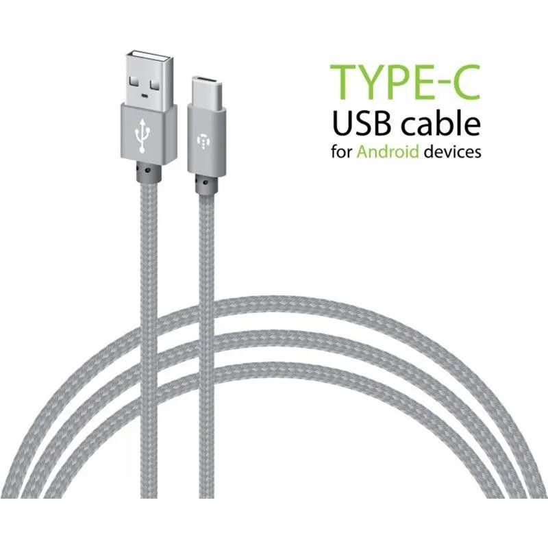 Intaleo CBGNYT1 USB Type-C 1m Grey (1283126489136) - зображення 1