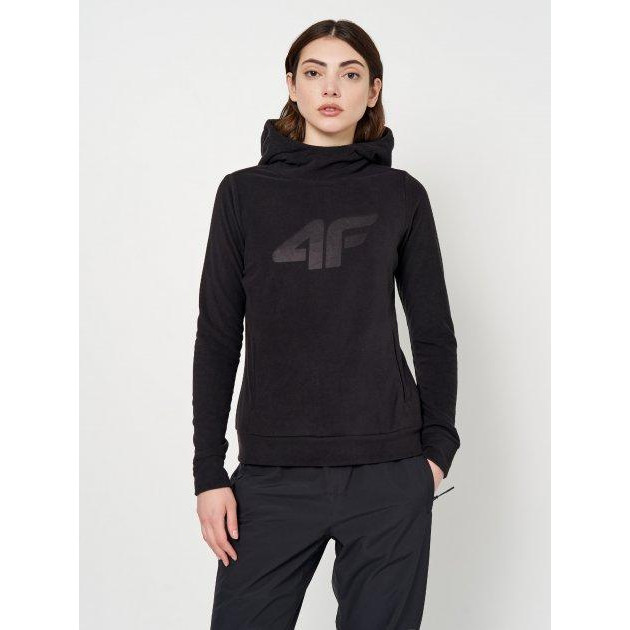 4F Худі тепле жіноче  Fleece F051 4FSS23TFLEF051-20S XS Чорне (5904698226603) - зображення 1