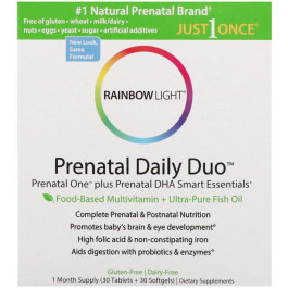   Rainbow Light Витамины + Рыбий жир для беременных, Prenatal One plus Prenatal DHA Smart Essentials, ,, (RLT-60006)