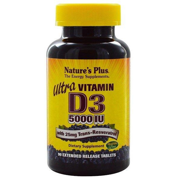 Nature's Plus , Ultra Vitamin D3, 5000 IU, 90 таблеток (NAP-01045) - зображення 1