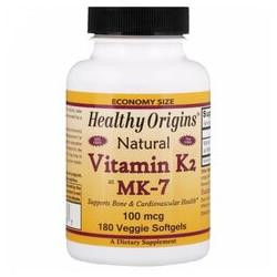   Healthy Origins Healthy Origins Vitamin K2 as MK7 Natural 100 mcg 180 Veggie Softgels Вітамін K2 в формі MK7