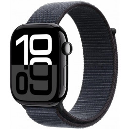   Apple Watch Series 10 GPS + Cellular 46mm Jet Black Aluminum Case w. Ink Sport Loop (MWY53)