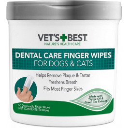   Vet's Best Серветки  Clean Teeth Wipes для догляду за ротовою порожниною 50 шт. (vb00001)