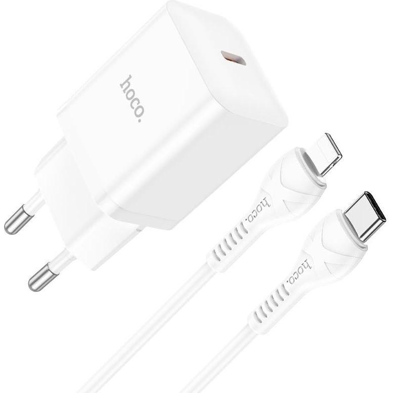 Hoco N27 Innovative 20W USB-C + USB-C White - зображення 1