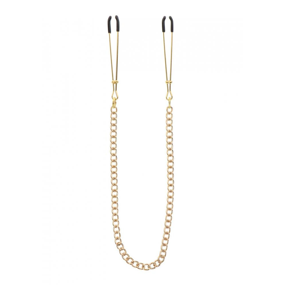 Taboom Затискачі на соски з ланцюжком  Tweezers With Chain, золотисті (TB17271 /Gold) - зображення 1