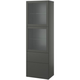   IKEA BESTA Книжкова шафа темно-сірий темно-сірий 60x42x193 (395.558.19)