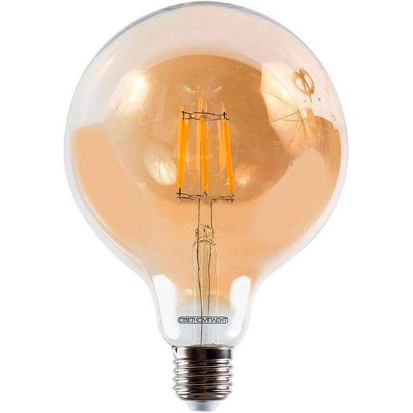 Светкомплект LED Vintage Fil Amber G125 6W E27 2500K 220V прозрачная - зображення 1