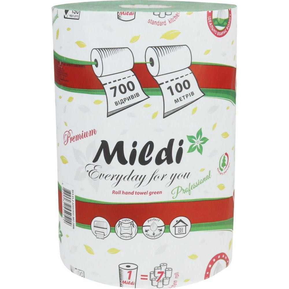 Mildi Бумажные полотенца Mildi Premium V-fold однослойные 250 листов 15 упаковок Зеленые (4820032450378) - зображення 1