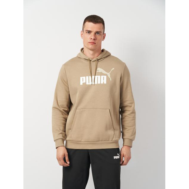 PUMA Худі чоловіче  Ess+ 2 Col Big Logo Hoodie 58676466 S Бежеве (4067981135967) - зображення 1