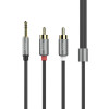 Hoco UPA10 double lotus rca audio cable 3.5mm 1.5m Metal Grey (6957531078142) - зображення 1