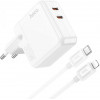 Hoco C110A Lucky 35W White + Lightning cable - зображення 1