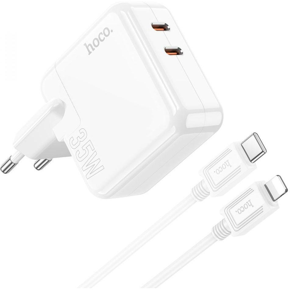 Hoco C110A Lucky 35W White + Lightning cable - зображення 1