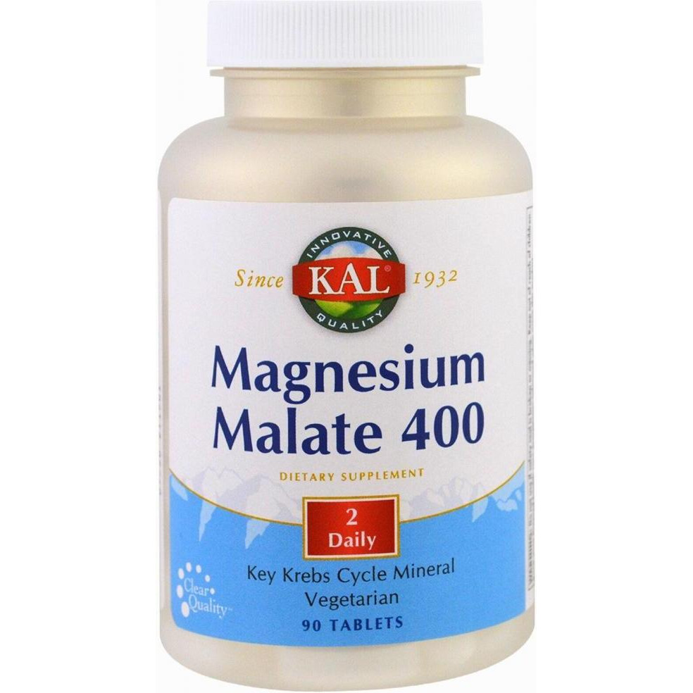 KAL Мінерали KAL Магній Малат, Magnesium Malate, 400 мг, 90 таблеток (CAL-81309) - зображення 1