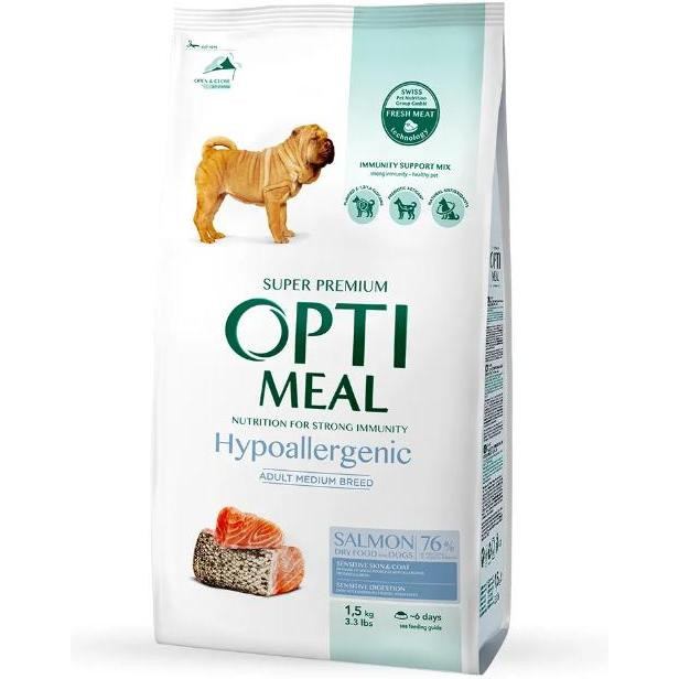 Optimeal Hypoallergenic Medium с лососем 1,5 кг - зображення 1