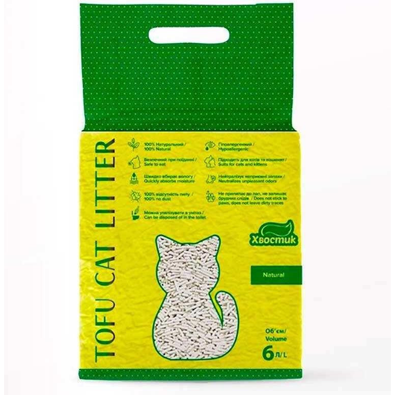 Хвостик Tofu Cat Litter Natural 6 л (4820224501482) - зображення 1