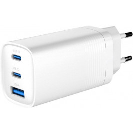   Gembird 1xUSB-A, 2xUSB-C, PD+QC3.0 65W White (TA-UC-PDQC65-01-W)