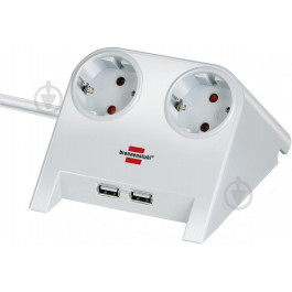   Brennenstuhl Desktop-Power: 2 USB порти - 5V / 2100 mA, 16 А, 3500 Вт, 3х1,5мм2 (1153520222)