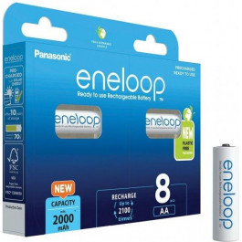   Panasonic AA 2000mAh NiMH 8шт Eneloop plastic free pack (BK-3MCDE/8BE)