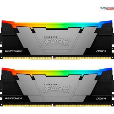 Kingston FURY 16 GB (2x8GB) DDR4 3200 MHz Renegade RGB Black (KF432C16RB2AK2/16) - зображення 1