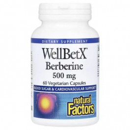   Natural Factors Берберин, WellBetX Berberine, , 500 мг, 60 капсул (NFS-03544)