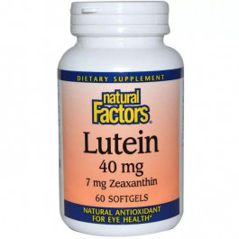   Natural Factors Lutein 40 mg 60 капсул