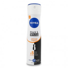   Nivea Дезодорант-спрей  Black&White Invisible Ultimate Impact, 150 мл (4006000026824)