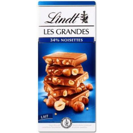   Lindt Шоколад молочний  Les Grandes з цілим фундуком, 150 г (7610400066204)