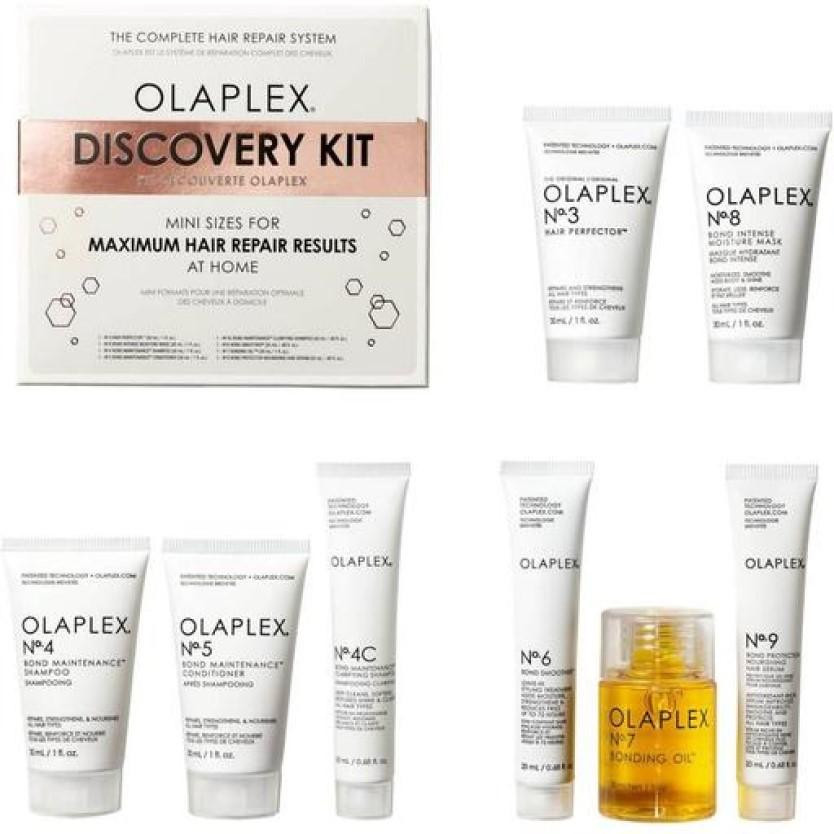 Olaplex Набір мініатюр  Discovery Kit: эліксир 30 мл + шампунь 30 мл + кондиціонер 30 мл + шампунь 20 мл + м - зображення 1